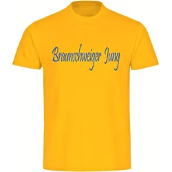 multifanshop Herren T-Shirt - Braunschweig - Braunschweiger Jung - Druck blau - Männer
