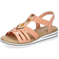 Rieker Damen Riemchensandalen V0651, Frauen Sandalen,Sommersandalen,bequem,flach,Sommerschuhe,Freizeitschuhe,offene Schuhe,orange (38),39 EU / 6 UK - 39 EU Schmal
