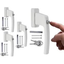 Abschließbare Fenstergriffe ergonomisch Aluminium 4 Stück