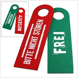 Schwäbische Albumfabrik Türschilder Filz mit Text, beidseitig, 3 St. mit 6 Texten jeweils im Set, je ca. 8 x 27 cm