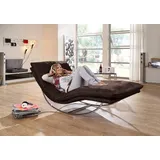 W.Schillig Relaxliege daily dreams Leder 95 x 85 x 169 cm Braun mit Kissen