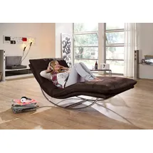 W.Schillig Relaxliege daily dreams Leder 95 x 85 x 169 cm Braun mit Kissen