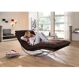 W.Schillig Relaxliege daily dreams Leder 95 x 85 x 169 cm Braun mit Kissen