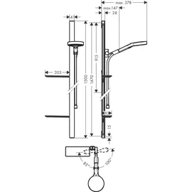 Hansgrohe Rainfinity Brauseset 130 3jet chrom 27673000