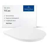 Villeroy & Boch ViCare WC-Sitz barrierefrei - Toilettendeckel Weiß Alpin aus Duroplast - Toilettensitz mit Edelstahl-Scharnieren und Griffrillen - Bruchsicherer Klodeckel D-Form - Original Ersatzteil