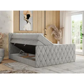 MKS Meble Boxspringbett mit Bettkasten, - grau - Maße cm B: 201 H: 110