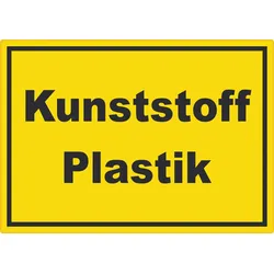 Kunststoff Plastik Mülltrennung Aufkleber mit Text A8 (52x74mm)
