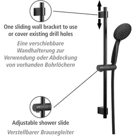 Wenko Brauseset Young Schwarz 66 cm