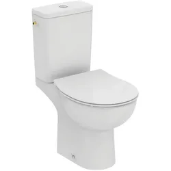 WC-Paket Eurovit mit Standtiefspül-WC Spülkasten Zulauf oben und WC-Sitz Weiß