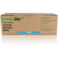 TonerPartner greenline ersetzt Lexmark 80C2XC0 / 802XC Tonerkartusche, cyan
