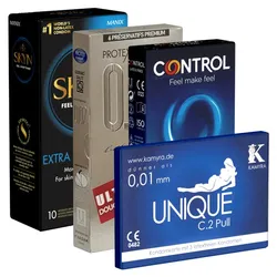 Kondomotheke® Latexfreie Kondome - 4-Sorten-Pack F (24 Kondome) 24 St