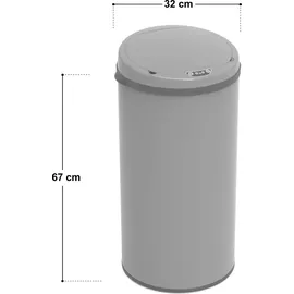 Svita Sensor-Mülleimer 42L Stahl Mülleimer mit Sensor Elektrischer Abfalleimer Küche Automatik Mülleimer Grau