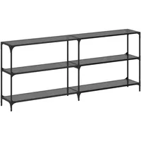VidaXL Konsolentisch mit Glasplatte Schwarz 194,5x30x81 cm Stahl