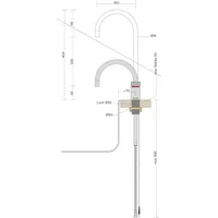 BieTal® Quooker Wasserhahn Nordic Round single tap Voll Edelstahl & PRO3 & CUBE