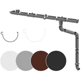 RainWay Regenrinnen Komplettset PVC-U 6 Meter grau