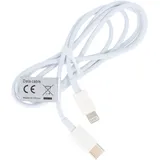 AccuCell USB-C Datenkabel passend für USB TYPE C USB-C auf iPhone Weiss für iPhone 11, 12, X, XS, XR