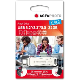AgfaPhoto USB 3.0 2in1 32GB USB-TypeC