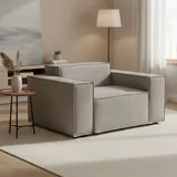 Lounge-sessel Dbrogn, Lounge-sessel, 100% Made In Italy, Relaxsessel Aus Gepolstertem Stoff, Cm 160x95h70, Turteltaube - Dmora