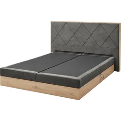 Boxspringbett ED EXCITING DESIGN "Bellevue", braun (braun uran 09 stone), B:205cm L:213cm, Komplettbetten, inkl. Bettkasten, wahlweise mit Matratze und Topper