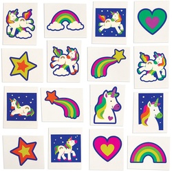 Regenbogen-Einhorn-Tattoos (pro Set 80) Mitgebsel