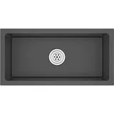 vidaXL Handgemachte Einbauspüle Schwarz Edelstahl