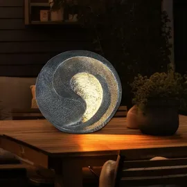 GLOBO LED Solarleuchte, Skulptur, grau, H 29 cm