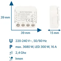 Unitec WIFI Schalter mini steuerbar per Tuya-App, Einbaumodul