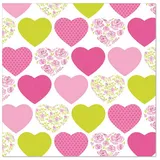 Papstar Servietten Sweetheart, 33x33cm, 3-lagig, 20 Stück