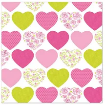 Papstar Servietten Sweetheart, 33x33cm, 3-lagig, 20 Stück