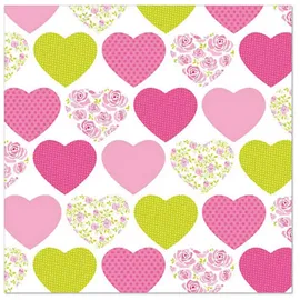 Papstar Servietten Sweetheart, 33x33cm, 3-lagig, 20 Stück