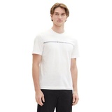 TOM TAILOR T-Shirt mit Streifen-Print & Weiß,Dunkelblau,Hellblau - L