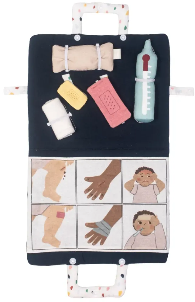 Rubens Barn Erste-Hilfe-Set Puppenzubehör Kinder Bunt Textil/Kunststoff - Fieberthermometer, Pflaster, ab 1 Jahr