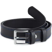 Ladeheid Kindergürtel Leder 2,5 cm Blau/Schwarz 74