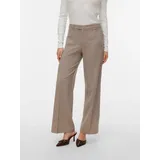 Vero Moda Anzughose VMTEXAS MW STRAIGHT PANT NOOS Materialmix, straight fit braun XS (34)