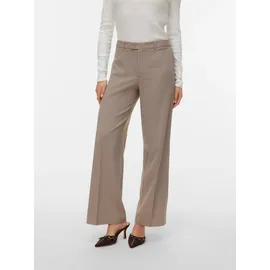 Vero Moda Anzughose VMTEXAS MW STRAIGHT PANT NOOS Materialmix, straight fit braun XS (34)
