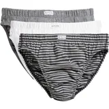 Fruit of the Loom Herren Classic Slip (3er Pack) 67-012-6 black stripe/white/mid grey marl S