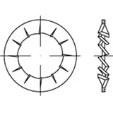 Industrial Quality Supplies DIN 6798 Fächerscheibe Federstahl Form I 25mm