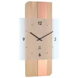Natuhr Funkwanduhr Natuhr Wanduhr - Fusion - präzises Funk-Uhrwerk Holz Metall Glas