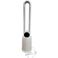 Rotorloser Standventilator Ventilator Fernbedienung Licht Weiß