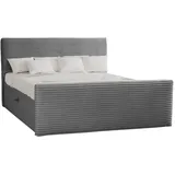 kaiser möbel Boxbett, Dunkelgrau, Textil, H2, Höhe ca. 20 cm, Rechteckig, 160x200 cm, Schlafzimmer, Betten, Boxspringbetten
