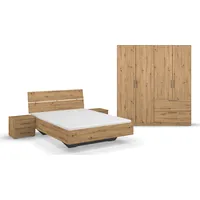 Rauch Schlafzimmer-Set RAUCH "Challenger" Schlafzimmermöbel-Sets Gr. Schrankbreite/-höhe 181/197cm + ohne Matratze, B/H: 140 cm x 200 cm, braun (eiche artisan) Schrank in 2 Breiten, Bett 3 Breiten und Nachttische