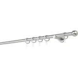 MYDECO 20mm,1-läufig,Rohr,Wandträger 6,5cm,Endstück ball Farbe: Edelstahl-Optik, Größe: 280cm