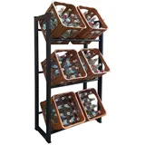 Quick Star Getränkekistenregal 71 x 30 x 140 cm Schwarz