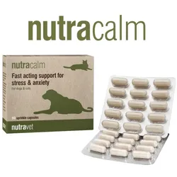 NUTRAVET Nutracalm für Hunde & Katzen 60 Kapseln- für Beruhigung, schnell wirkende Unterstützung bei Stress und Ängsten