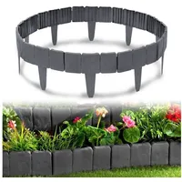 AUFUN Beetbegrenzung Rasenkante Kunststoff Steinoptik Border Palisade Beetumrandung, Garten dekorativ 1000 cm