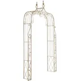 CLP Rosenbogen Aurora, antik-braun, aus Metall, freistehend, 143 x 248 x 30 cm