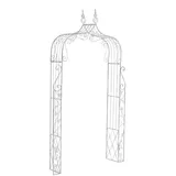 TPFLiving Rosenbogen, Weiß, Metall, 118x248x30 cm, Gartenzubehör, Gartendeko