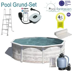 Grönland Gre Stahlwand-Rundbecken-Set Ø 5,50 m x 1,32 m