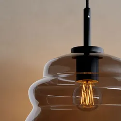 s.luce Echos Glas-Hängelampe Aufhängung 150cm Schwarz