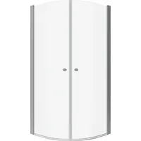 AQUABATOS Runddusche mit Pendeltür 90 x 90 cm Silber Sicherheitsglas